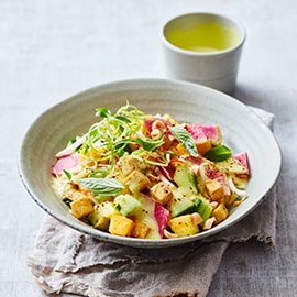 Maleisische fruit salade met tofu